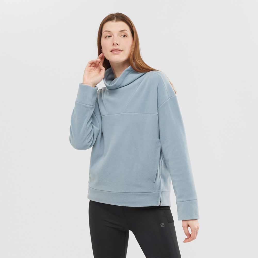 Salomon OUTLIFE MIDLAYER W Pullover Mujer - Azules - Colombia (16932-YUXW)